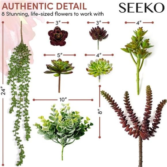 Artificial Succulents - 8 Pack- Premium Succulent Plants Artificial - Realistic - Picture 2 of 6